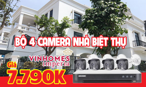 Lắp Đặt Trọn Bộ 4 Camera 3MP Giá Rẻ Cho Biệt Thự Vinhomes Imperia