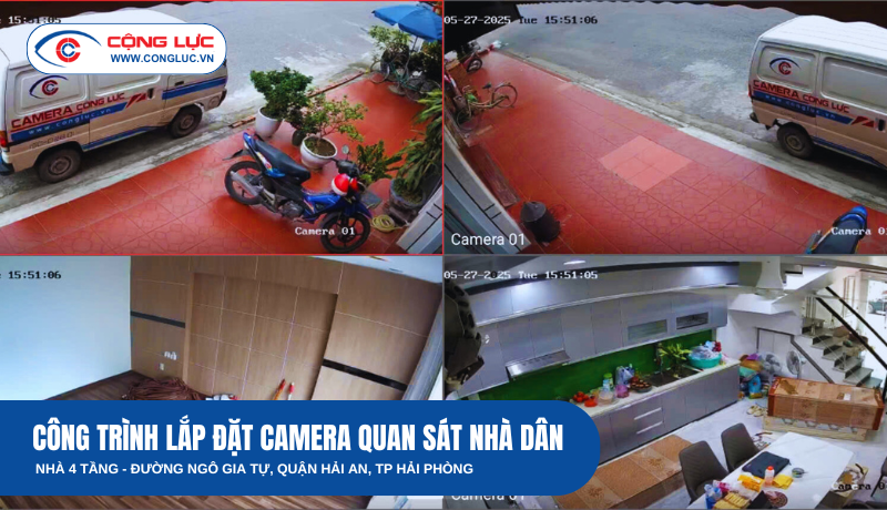 Hoàn thiện lắp camera an ninh nhà 4 tầng tại Ngô Gia Tự, Hải Phòng