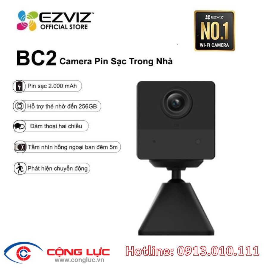 Camera Pin Giấu Kín Wifi Ezviz BC2