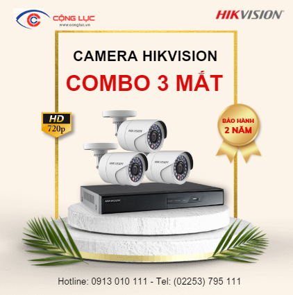 Trọn Bộ 3 Camera Hikvision 1 Megapixel
