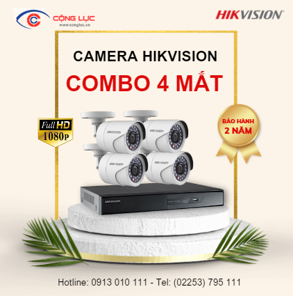 Trọn Bộ 4 Camera Hikvision 2 Megapixel