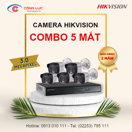 Trọn Bộ 5 Camera Hikvision 3 Megapixel