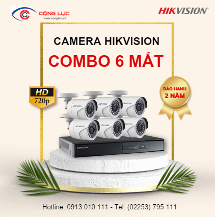 Trọn Bộ 6 Camera Hikvision 1 Megapixel