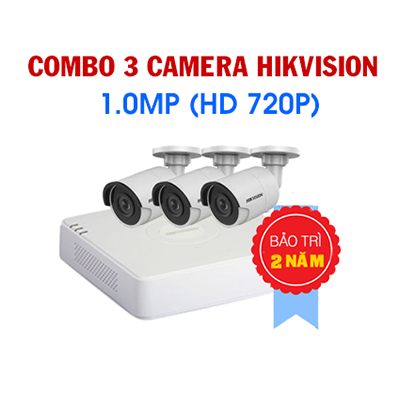 Trọn Bộ 3 Camera Hikvision 1 Megapixel