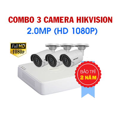 Trọn Bộ 3 Camera Hikvision 2 Megapixel