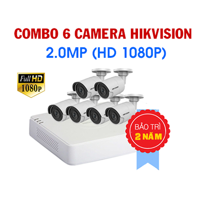 Trọn Bộ 6 Camera Hikvision 2 Megapixel