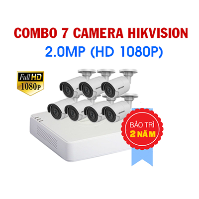 Trọn Bộ 7 Camera Hikvision 2 Megapixel