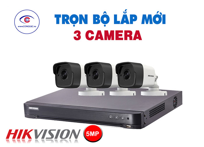 Trọn Bộ 3 Camera Hikvision 5 Megapixel