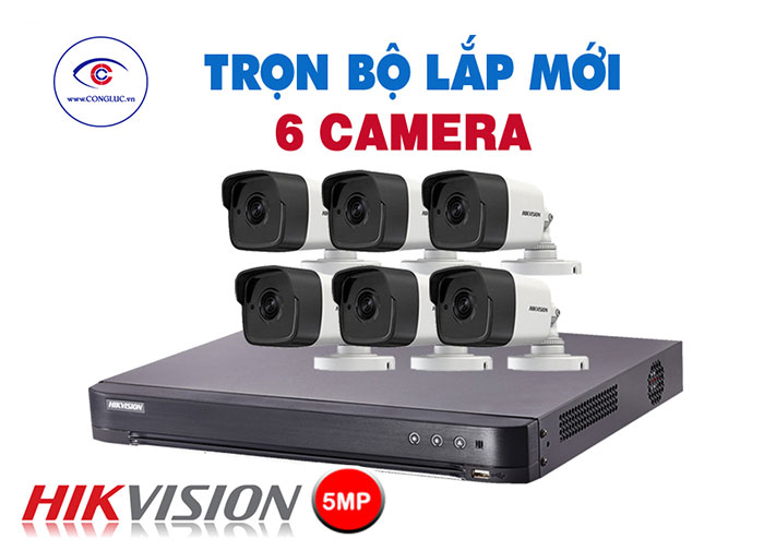 Trọn Bộ 6 Camera Hikvision 5 Megapixel