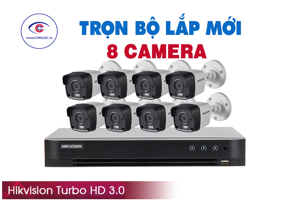 Trọn Bộ 8 Camera Hikvision 3 Megapixel