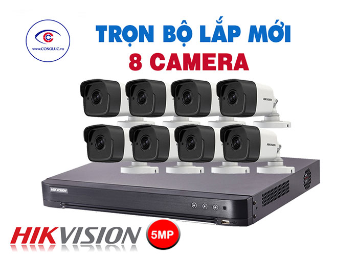 Trọn Bộ 8 Camera Hikvision 5 Megapixel
