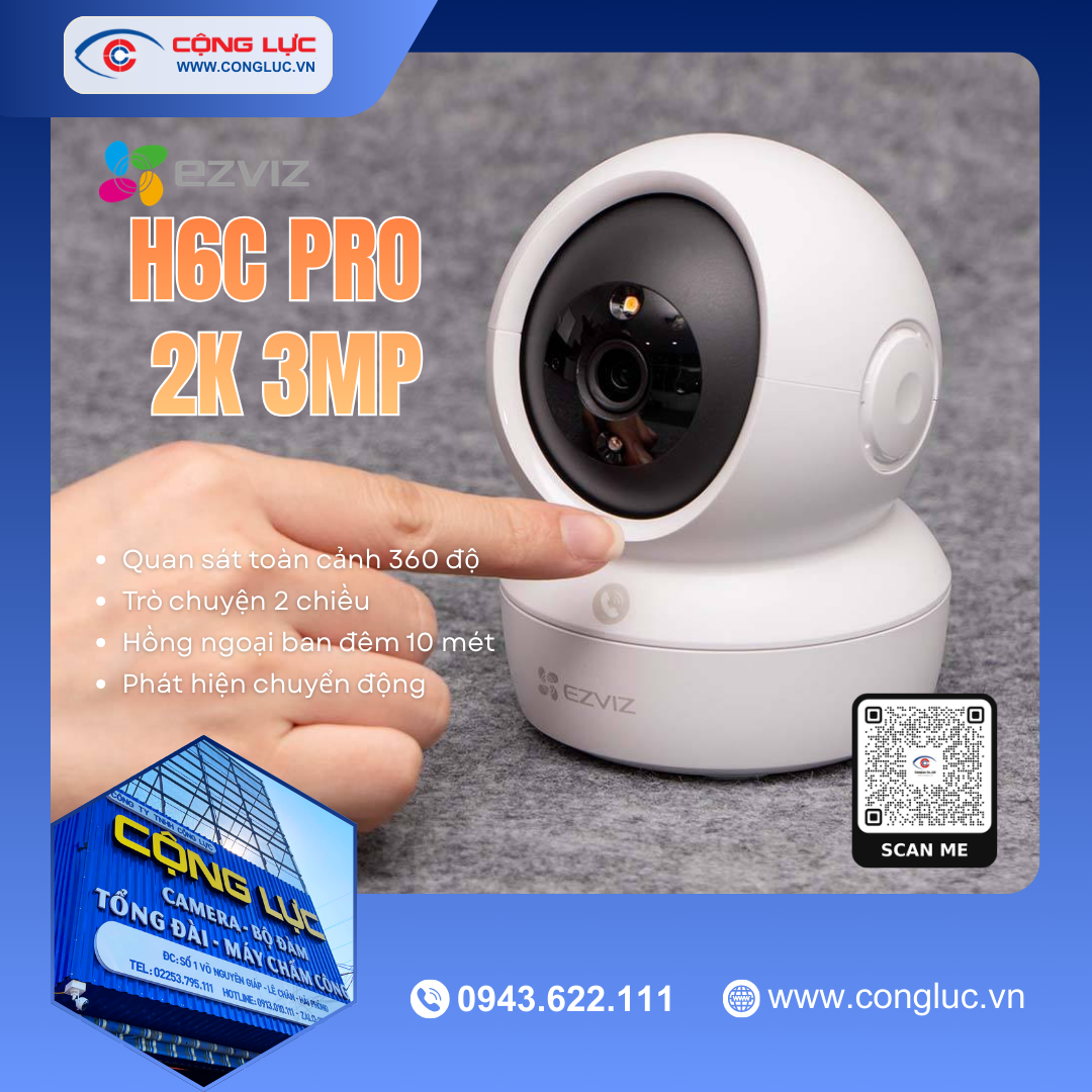 Camera Wifi Ezviz H6C Pro 2K 3MP Trong Nhà