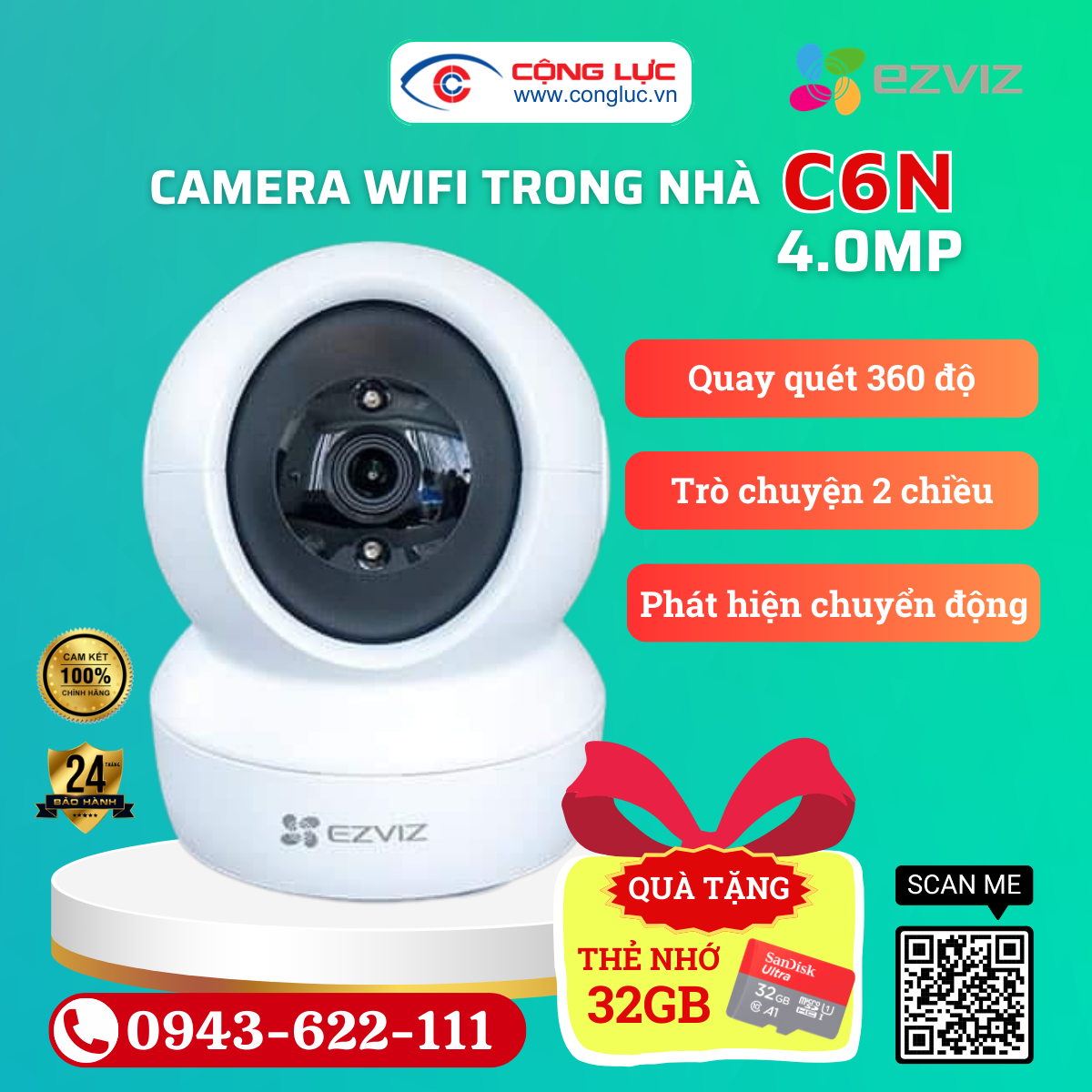 Camera Wifi Ezviz CS-C6N 4MP