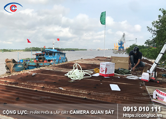 hình ảnh lắp đặt camera tại cầu cảng hải phòng
