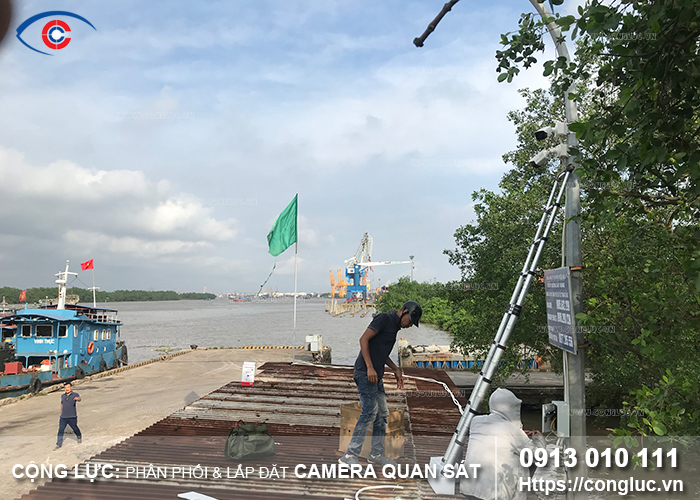 hình ảnh lắp camera quan sát cho cầu cảng hải phòng