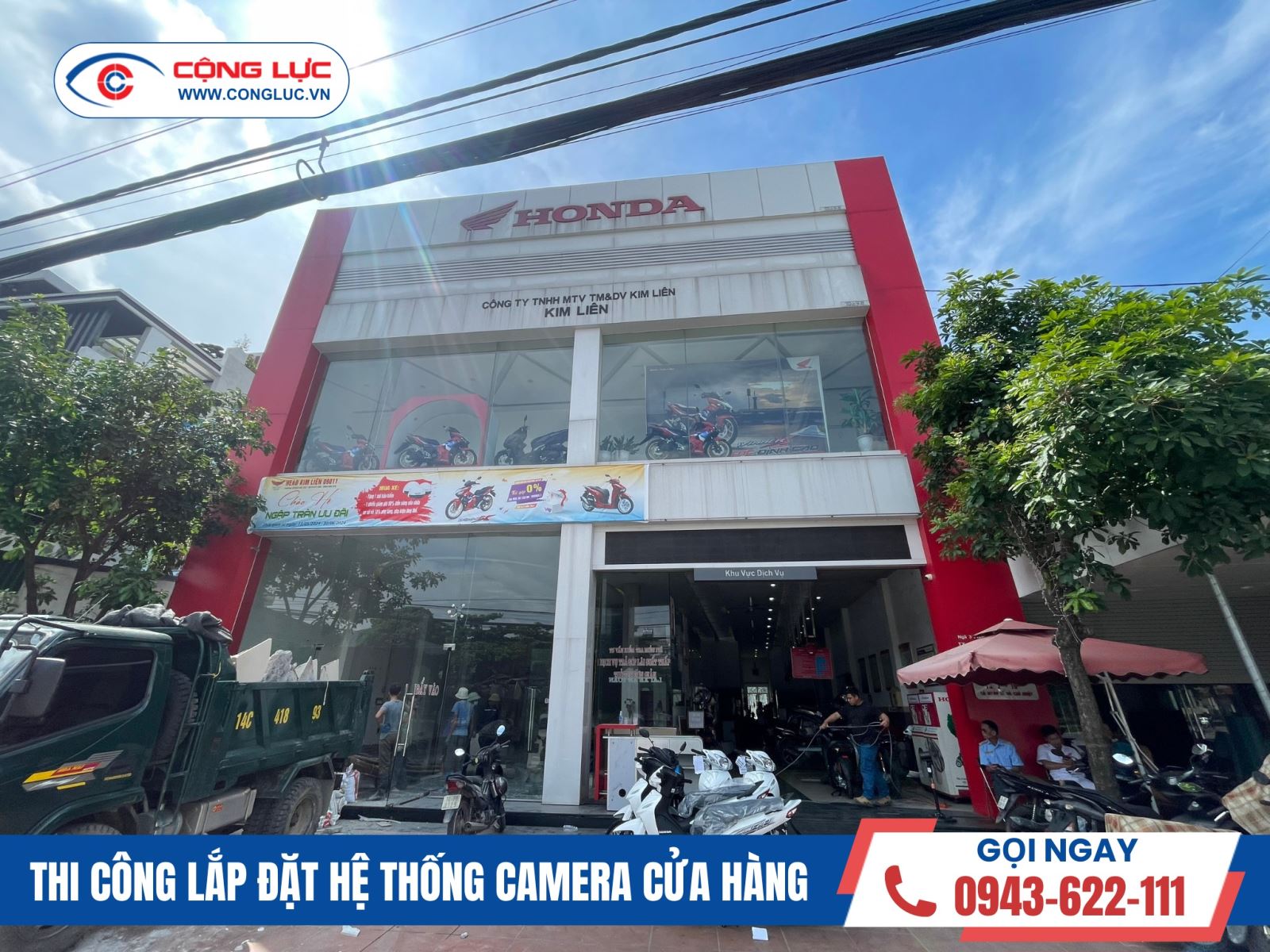 thi công lắp hệ thống camera cho cửa hàng yamaha kim liên tại Quảng Ninh