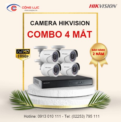 bán lắp trọn bộ 4 mắt camera hikvision 4 mắt giá rẻ