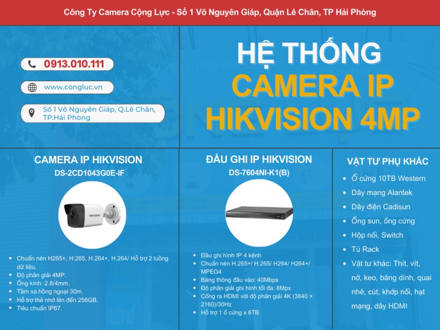 Camera Cộng Lực báo giá camera ip hikvision 4.0 megapixel