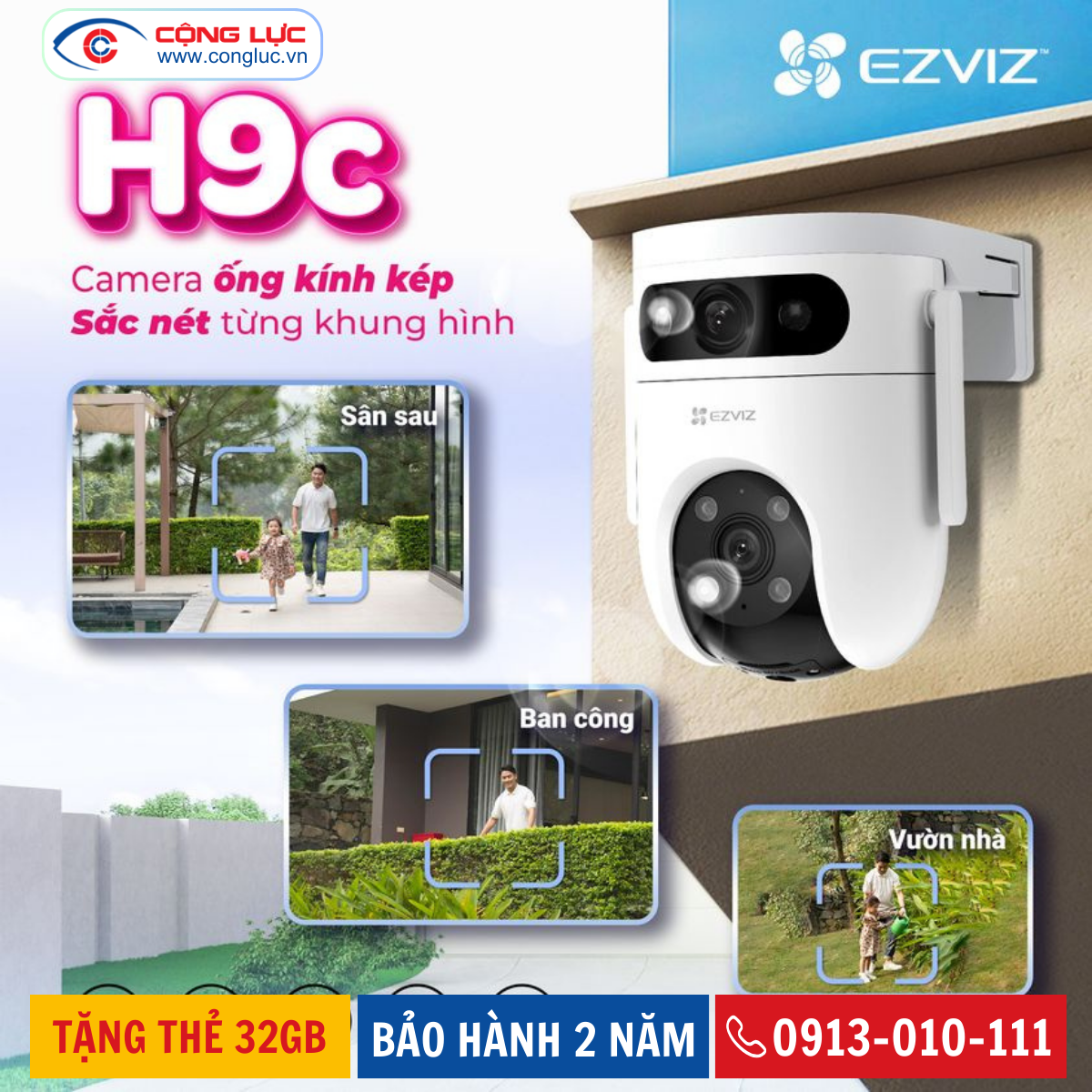 thông số kỹ thuật camera wifi 2 mắt Ezviz H9C 6MP chính hãng