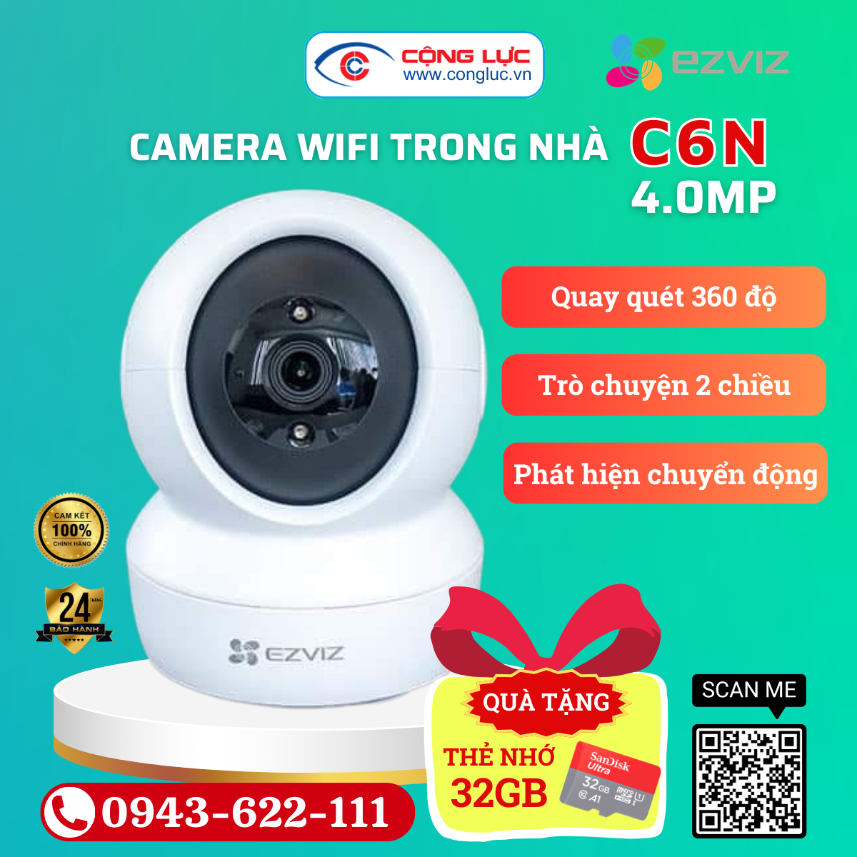 Bán camera wifi ezviz c6n 2mp giá rẻ nhất hải phòng