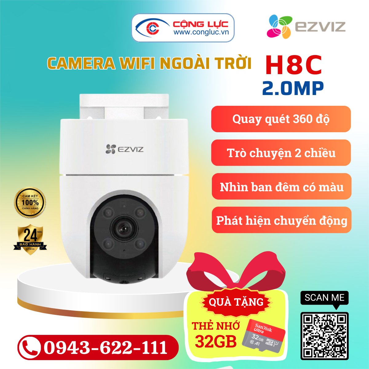 Lắp camera wifi ezviz h8c 2mp giá rẻ tại hải phòng