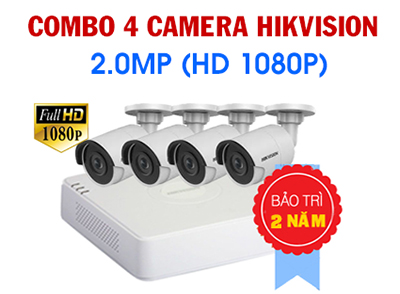 trọn bộ 4 mắt camera hikvision 2.0 megapixel