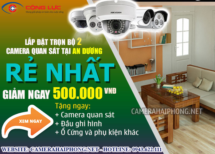 đại lý lắp đặt trọn bộ 2 camera quan sát tại an dương