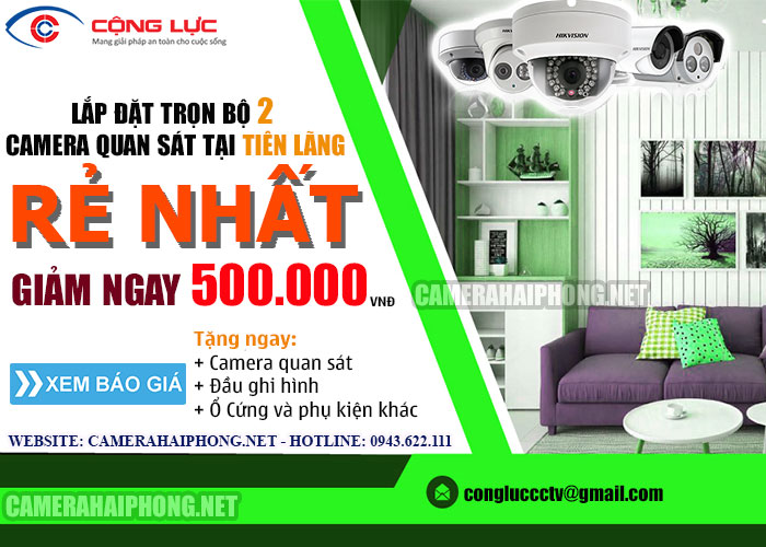 đại lý lắp đặt trọn bộ 2 camera quan sát tại tiên lãng