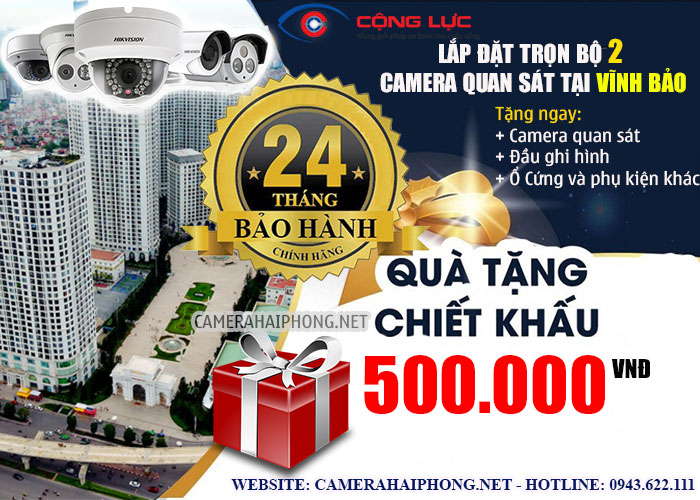 đại lý lắp đặt trọn bộ 2 camera quan sát tại vĩnh bảo