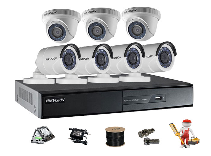 lắp đặt trọn bộ 7 camera hikvision chính hãng, giá rẻ tại hải phòng