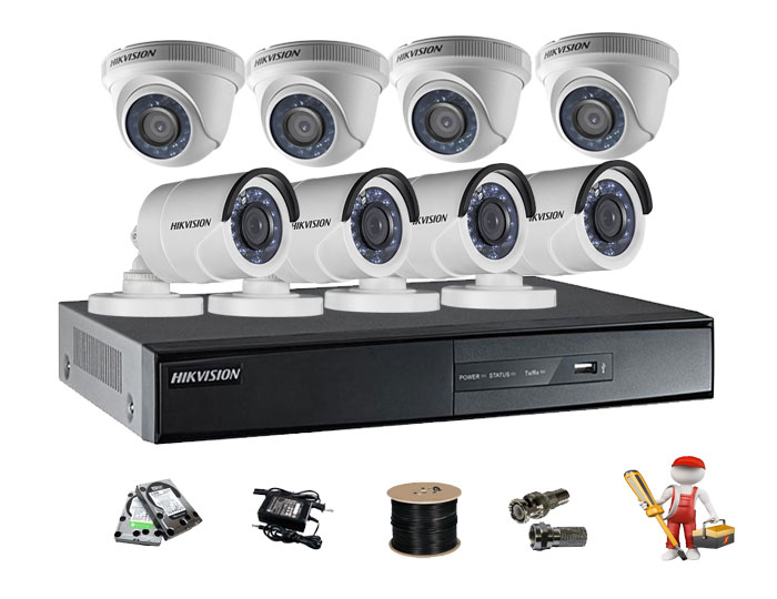 đại lý lắp đặt trọn bộ 8 camera hikvision chính hãng, giá rẻ tại hải phòng