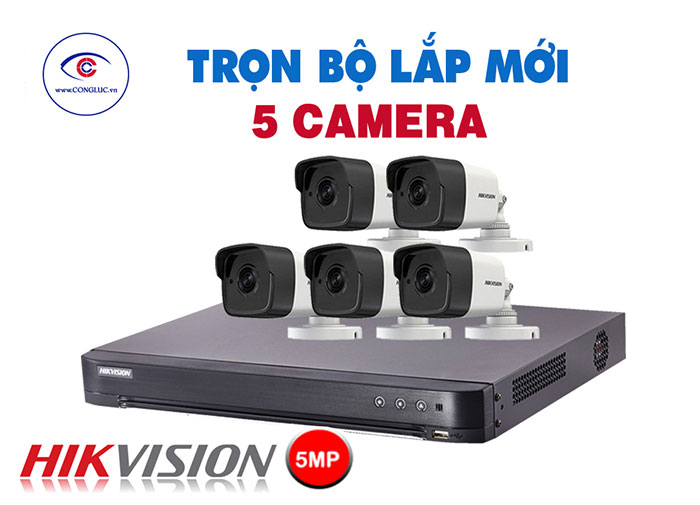 đại lý lắp trọn bộ 5 camera hikvision 5mp giá rẻ tại Hải Phòng