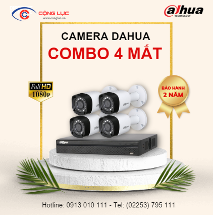 Trọn Bộ 4 Camera Dahua 2 Megapixel