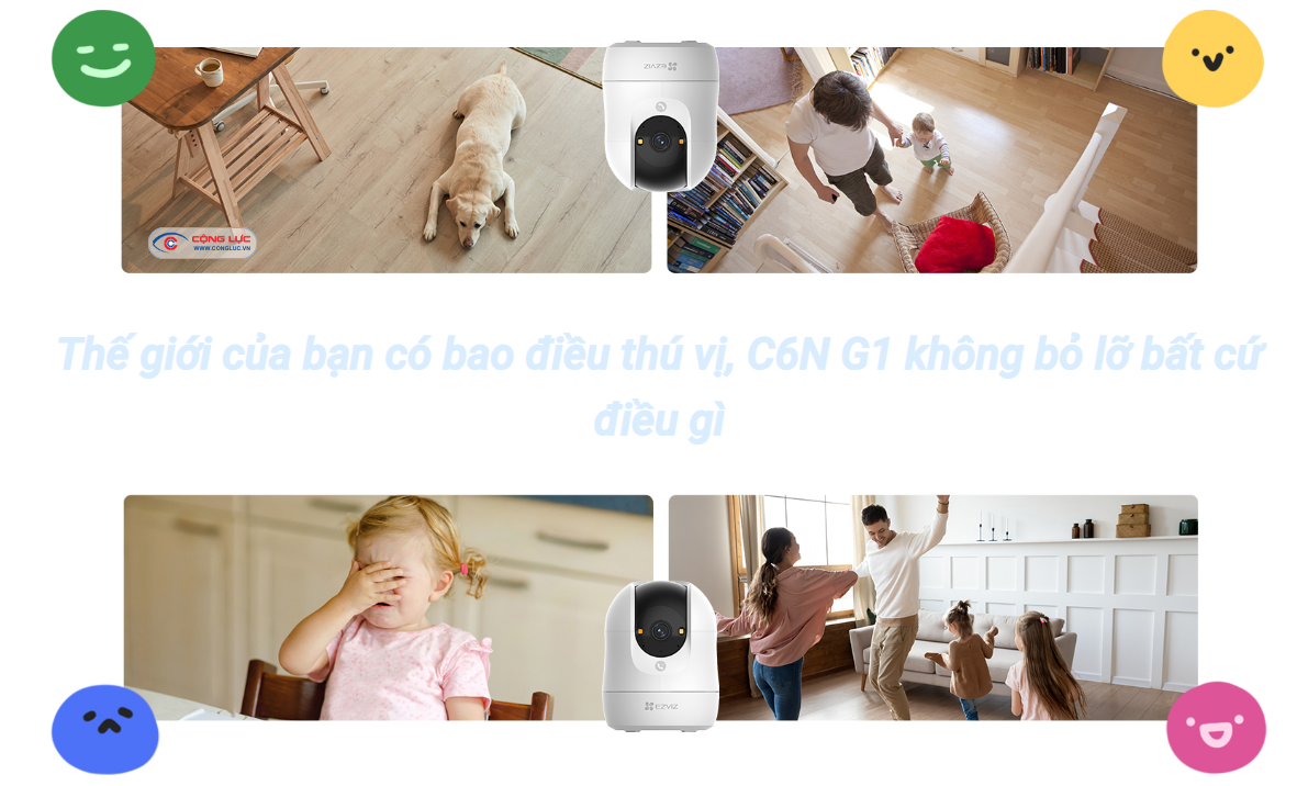 Camera Trong Nhà Ezviz C6N G1 4K 8MP thiết kế hiện đại