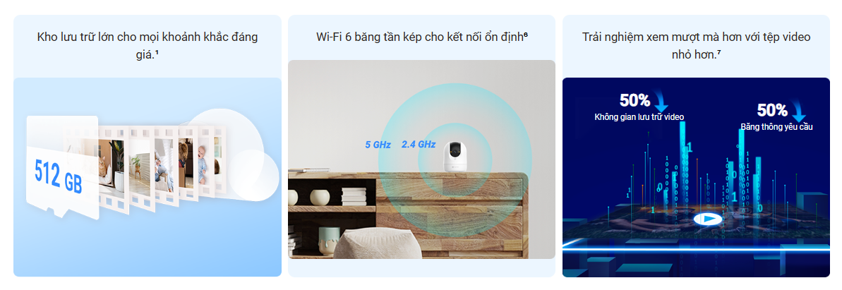 Camera Trong Nhà Ezviz C6N G1 4K 8MP lưu trữ lớn tới 512GB