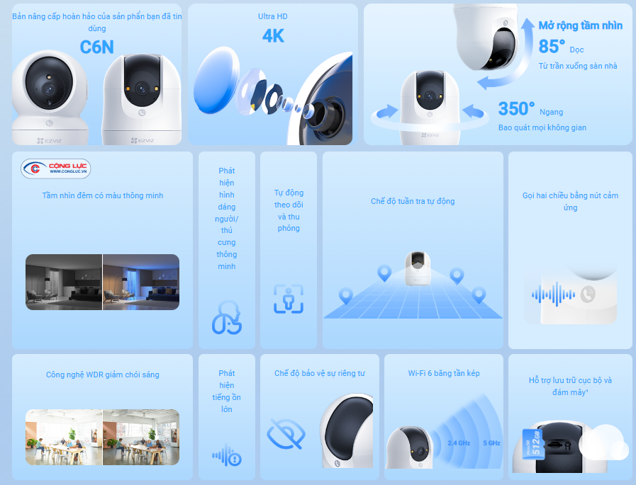 Camera Trong Nhà Ezviz C6N G1 4K 8MP giá rẻ