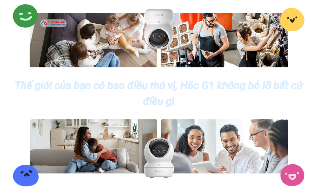 Camera Ezviz H6C G1 4K 8MP camera chống trộm trong nhà